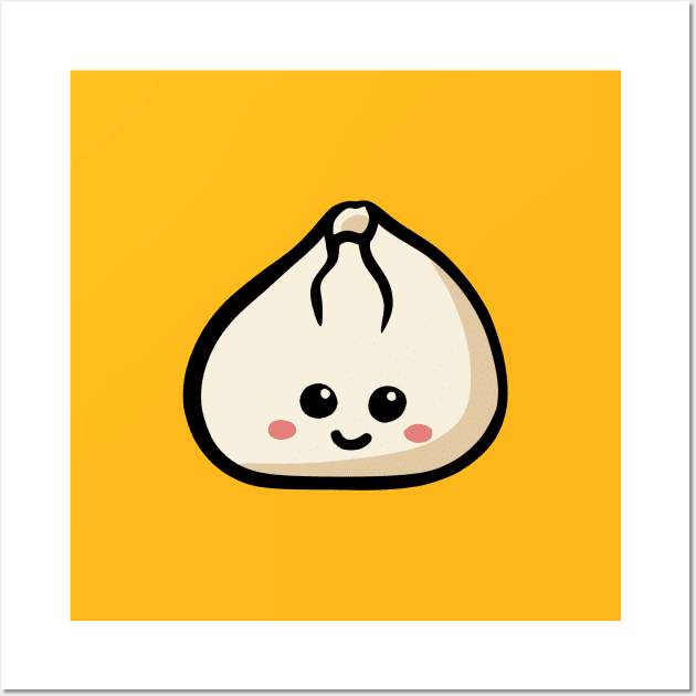 Happy Bao Kawaii Dumpling Wall Art by Chigurena